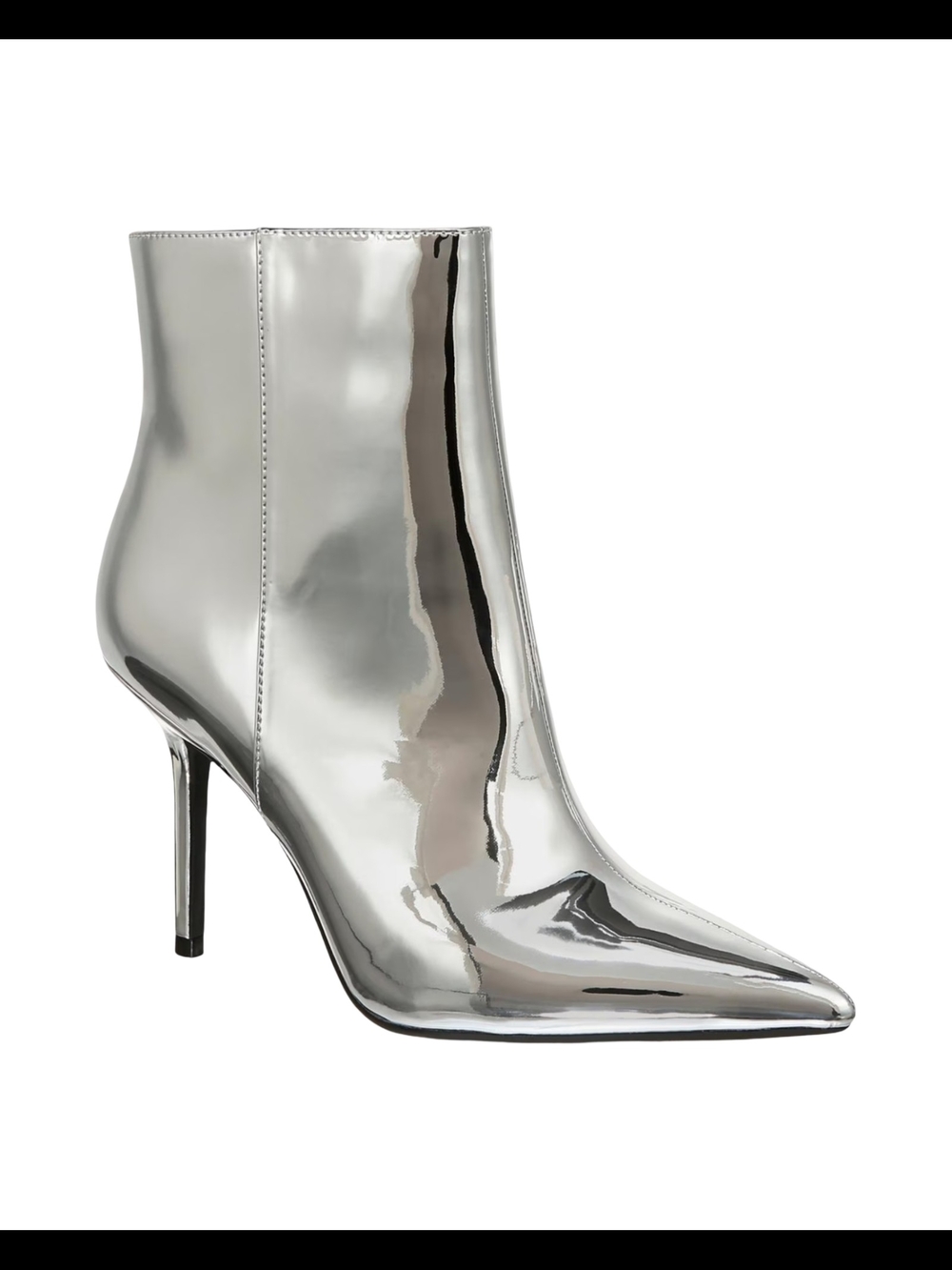 Customer Return INC Metallic Silver Holand Pointed Toe Stiletto Ankle Boots 6